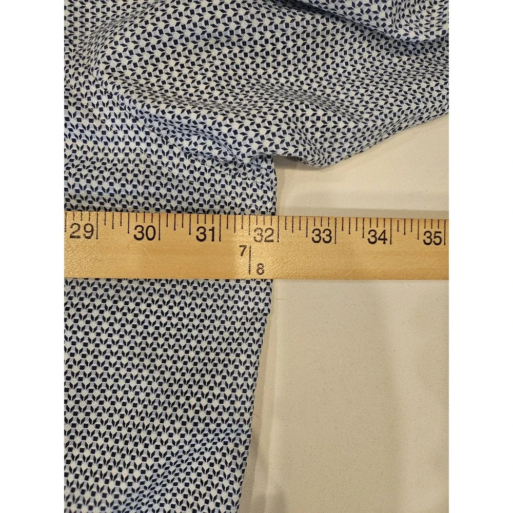 ETON Classic Fit Dress Shirt Blue Geometric Mens 3XL(19 48) Button Long Sleeve